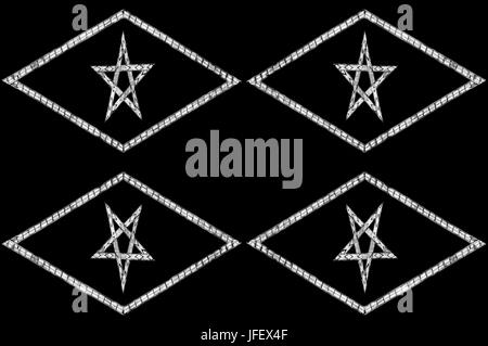 Symbol des Pentagramms weiß Stockfoto