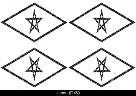 Symbol des Pentagramms weiß schwarz Stockfoto