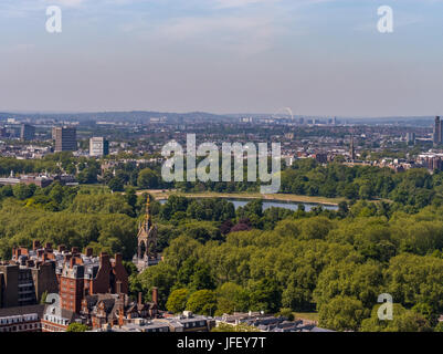 Luftaufnahme über Hyde Park im Zentrum von London in England Stockfoto