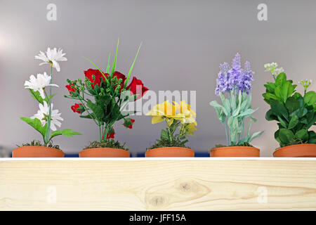Blumen in Töpfen Stockfoto