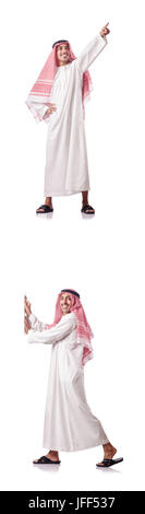 Arabische Mann Drücken der virtuellen Tasten Stockfoto