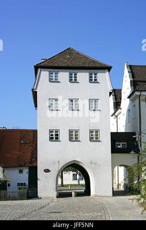 Mittelalterlichen Stadttor, Faerbertor in Landsberg bin Lech, Upper Bavaria, Bayern, Deutschland, Europa Stockfoto