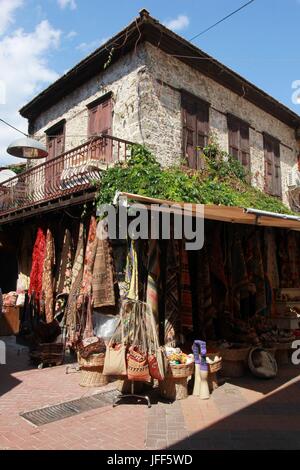 FETHIYE, TÜRKEI, 31. Mai 2017: mit einem traditionellen türkischen Teppich Shop in Fethiye, Türkei, 31. Mai 2017 Stockfoto