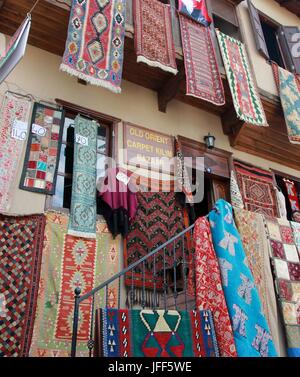 FETHIYE, TÜRKEI, 31. Mai 2017: mit einem traditionellen türkischen Teppich Shop in Fethiye, Türkei, 31. Mai 2017 Stockfoto