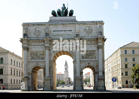 Siegestor - Siegestor in München, Bayern, Deutschland, Europa, 26. August 2007 Stockfoto