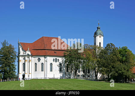 Wieskirche, Wies Kirche, Wallfahrtskirche gegeißelt Erlösers Steingaden Borough, Pfaffenwinkel, Bayern, Deutschland, Europa, 21. September 2007 Stockfoto