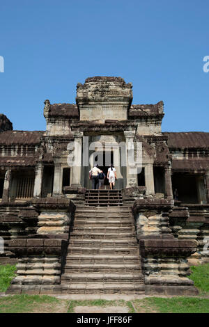 Tempelanlage Angkor Wat, Siem Reap, Kambodscha, Asien Stockfoto