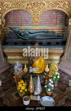 Wat Xieng Thong buddhistischen Tempel in Luang Prabang, Laos, Asien Stockfoto