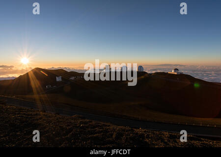 spektakulärer Sonnenuntergang von Mauna Kea - Hawaiis Big island Stockfoto