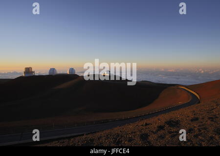 spektakulärer Sonnenuntergang von Mauna Kea - Hawaiis Big island Stockfoto