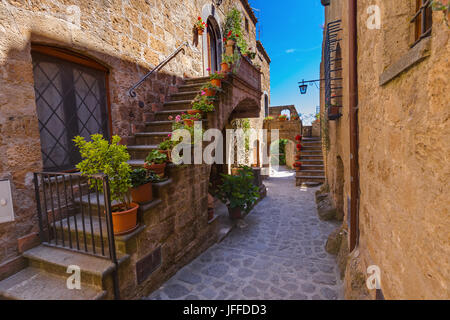 Dorf CIVITA DI BAGNOREGIO in Italien Stockfoto