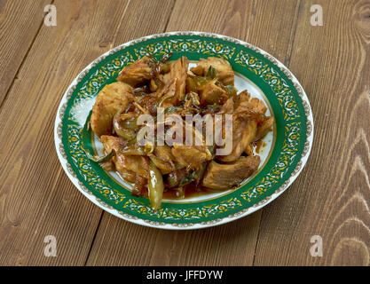 Thai Stir Fry Chicken Stockfoto