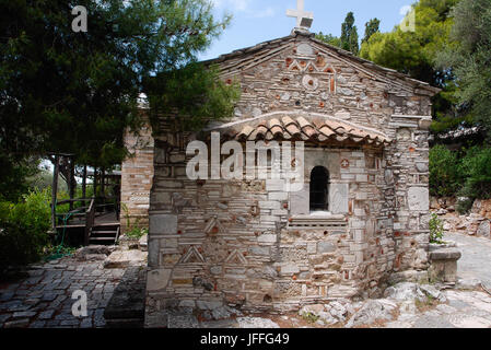 Agios Dimitrios Loumbardis Kirche, Philopappos-Hügel-Park, Athen (Griechenland) Stockfoto