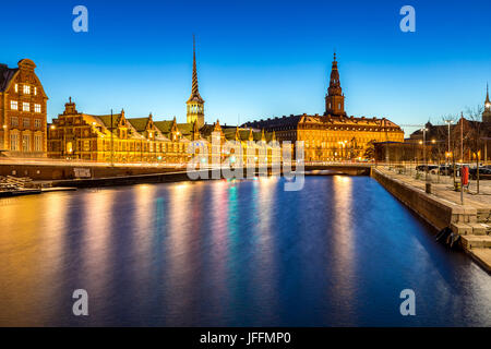 Kopenhagen Dänemark Nacht Stockfoto