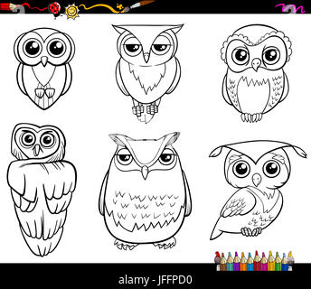 Owl zeichen Färbung Seite Stockfoto