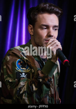 Bala Cynwyd, PA, USA. 27. Juni 2017. Englische Sängerin Liam Payne Besuche Q102 Performance-Theater. Stockfoto