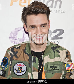 Bala Cynwyd, PA, USA. 27. Juni 2017. Englische Sängerin Liam Payne Besuche Q102 Performance-Theater. Stockfoto