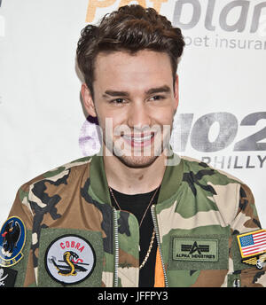 Bala Cynwyd, PA, USA. 27. Juni 2017. Englische Sängerin Liam Payne Besuche Q102 Performance-Theater. Stockfoto