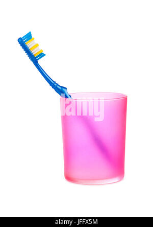 Toothbrushe in Glas Stockfoto