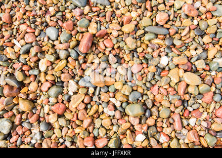 Trocknen Sie mehrfarbige Kieselsteine an einem Strand in Australien Stockfoto