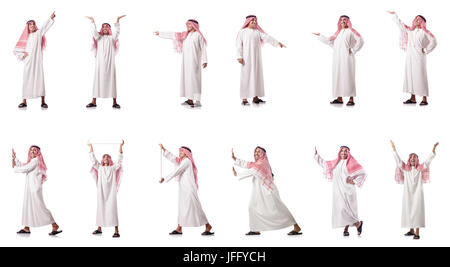 Arabische Mann Drücken der virtuellen Tasten Stockfoto