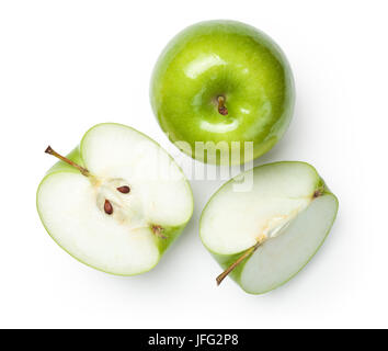 Granny Smith Äpfel auf Weiß Stockfoto