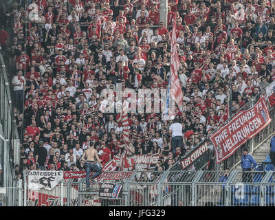 Fanblock FC Rot-Weiß Erfurt Stockfoto