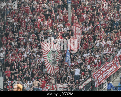 Fanblock FC Rot-Weiß Erfurt Stockfoto