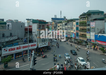 Luftaufnahme von eine Straße in Hanoi, Vietnam, Asien Stockfoto