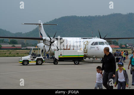 Bangkok Air propeller Flugzeug auf dem Airport tarmac Stockfoto