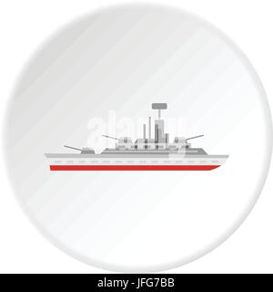 Kriegsschiff Symbol Kreis Stock Vektor