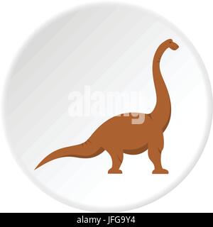 Braune Brachiosaurus Dinosaurier Symbol Kreis Stock Vektor