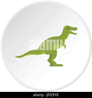 Grüne theropode Dinosaurier Symbol Kreis Stock Vektor