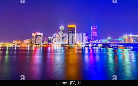 Die Skyline und den Fluss Küste Szenen in Jacksonville, Florida Stockfoto