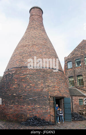 England, Staffordshire, Stoke-on-Trent, Gladstone Pottery Museum historische Töpferöfen Stockfoto
