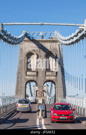 Wales, Bangor, Menai Straits Bridge Stockfoto