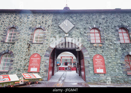 Wales, Gyynedd, Llanberis, Eingang zum National Slate Museum Stockfoto