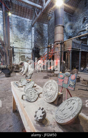 Wales, Gyynedd, Llanberis, National Slate Museum, Gießerei Stockfoto