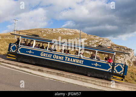 Wales, Llandudno, Great Orme Straßenbahn Stockfoto