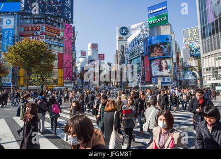 Japan, Tokyo City, Stadtteil Shibuya, Hachiko überqueren Stockfoto