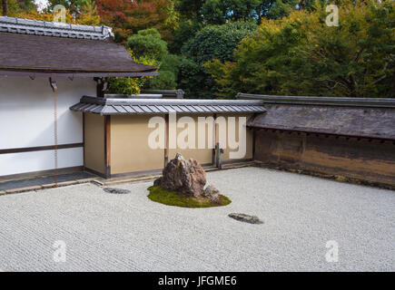 Japan, Kyoto City Ryōan-Ji Tempel, den Steingarten Stockfoto