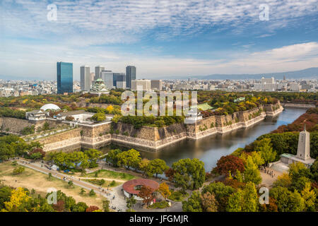 Stadt in Japan, Kansai, Osaka, Osaka castle Stockfoto