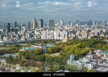 Japan, Kansai Osaka City, Tennoji Area, Blick von Abeno Queues bldg. Stockfoto