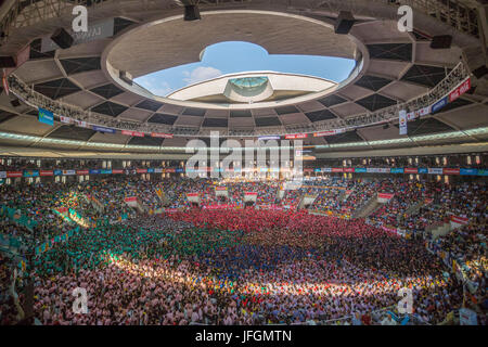 Spanien, Katalonien, Tarragona Stadt, Castellers Festival Stockfoto