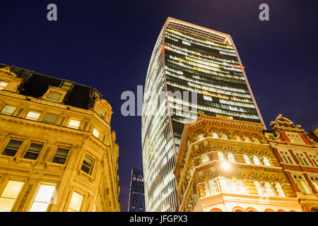 England, London, The City, 20 Fenchurch Street aka das Walkie-Talkie-Gebäude, Architekt Rafael Viñoly Stockfoto