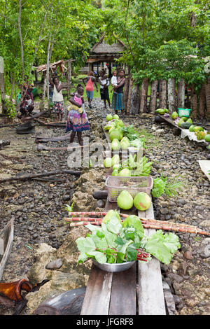 Markt auf der Insel Telina, Marovo Lagune, den Salomon-Inseln Stockfoto