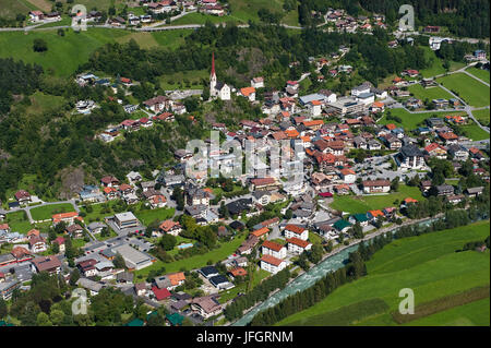 Oetz im Ötztal, Urlaubsort, Luftbild, Tirol, Österreich Stockfoto