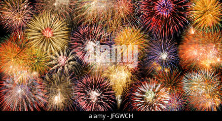 Silvester und Neujahr Silvester mit Feuerwerk Stockfoto