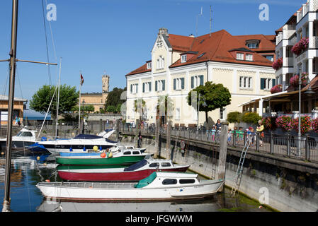 Hafen von Langenargen, Bodensee, Baden-Württemberg, Deutschland Stockfoto