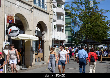 Bank promenade Seestrasse, Friedrichshafen, Bodensee, Baden-Württemberg, Deutschland Stockfoto